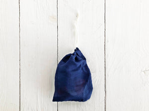 Seifensäckchen in Dunkelblau, 2er-Set / zero waste + plastikfrei, Upcycling aus Baumwolle